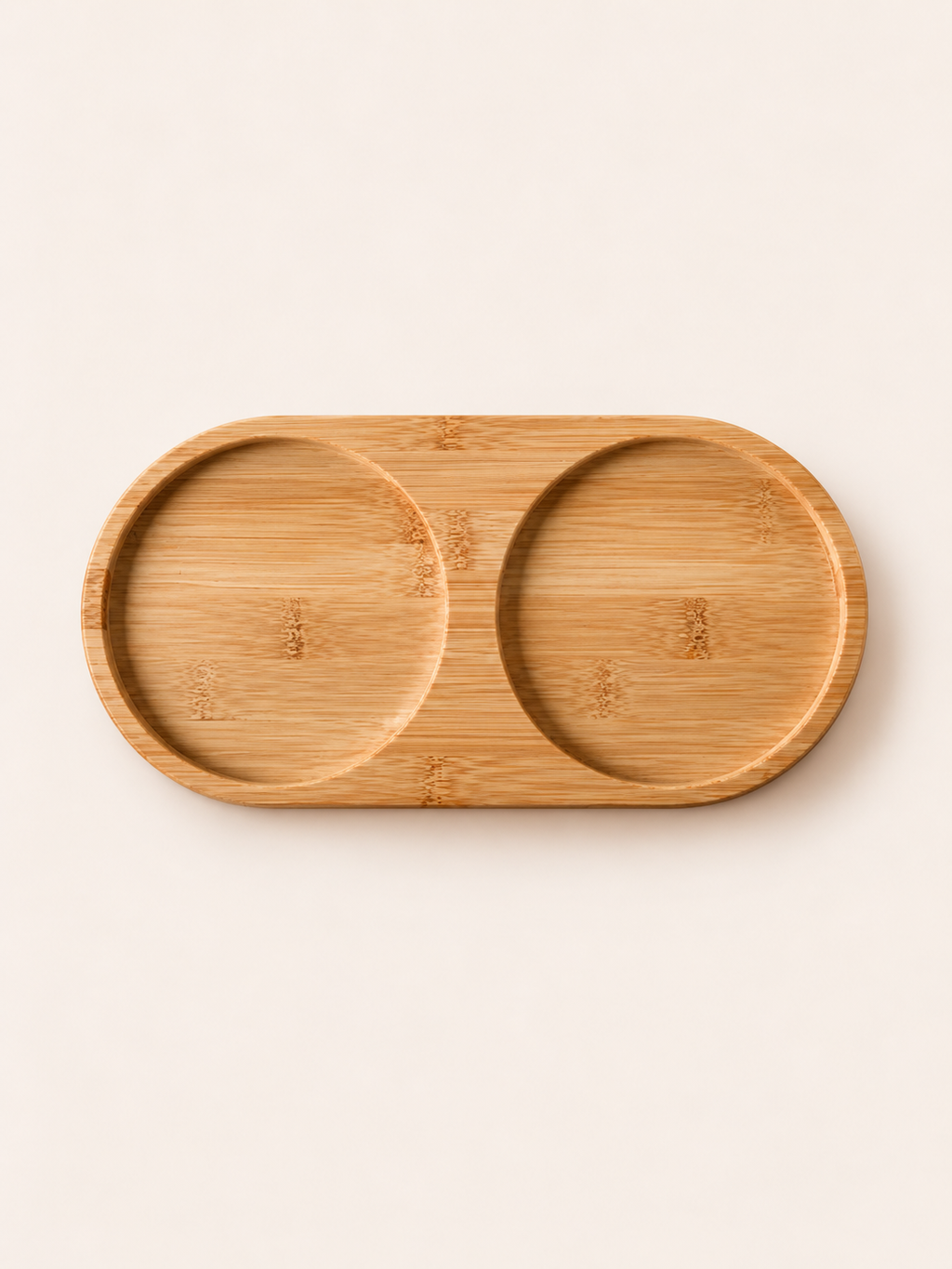 Double Wooden Bowl Tray