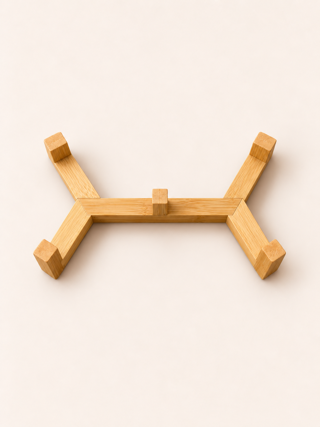 Double Bamboo Bowl Stand