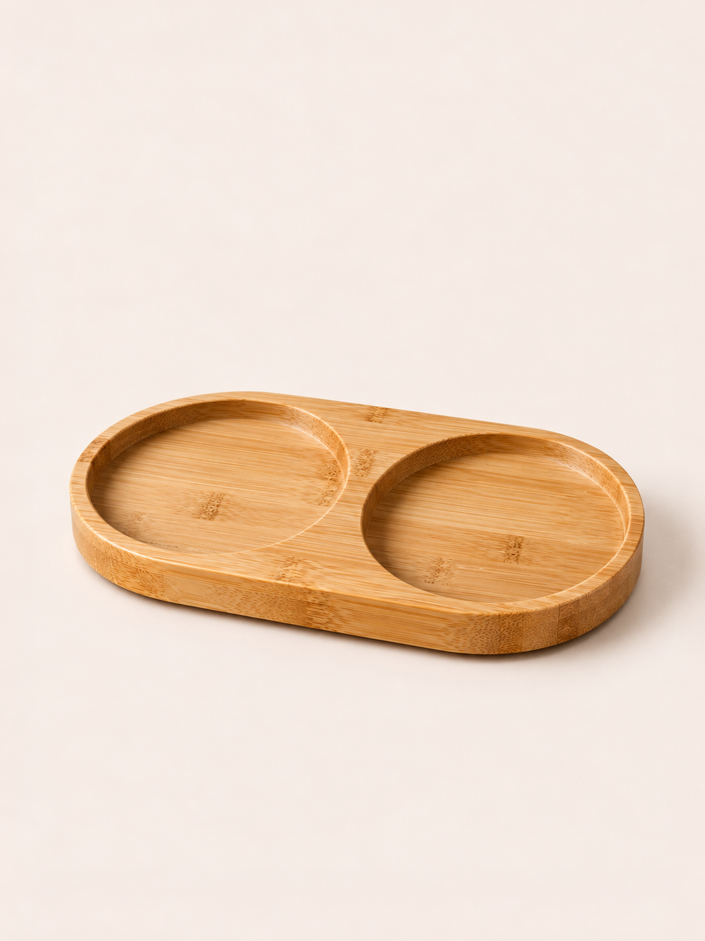 Double Wooden Bowl Tray