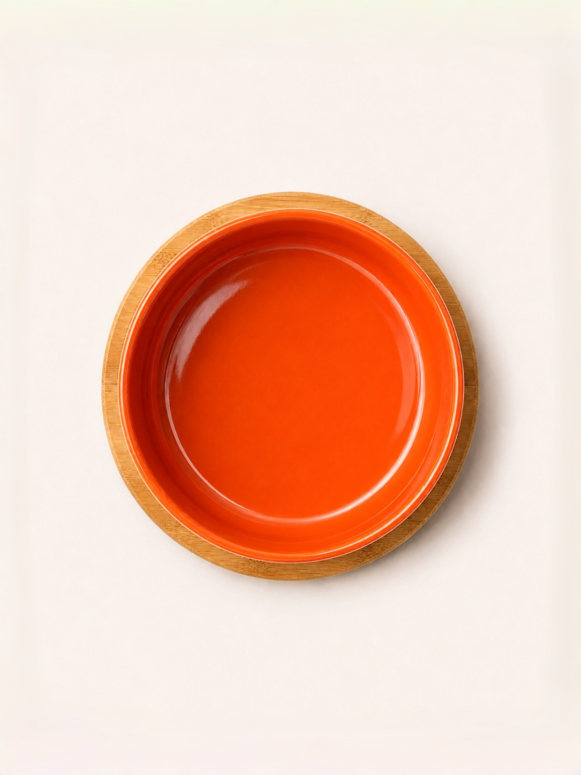 Classic Double Ceramic Pet Bowl Set with Wooden Tray