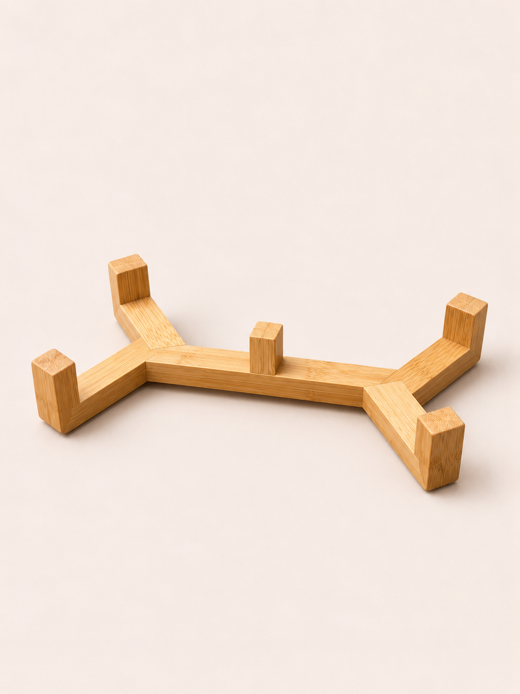 Double Bamboo Bowl Stand