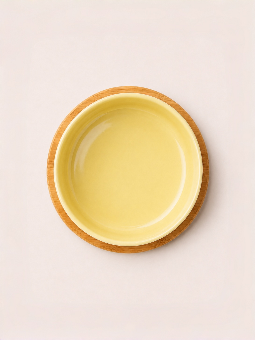Classic Double Ceramic Pet Bowl Set with Wooden Tray