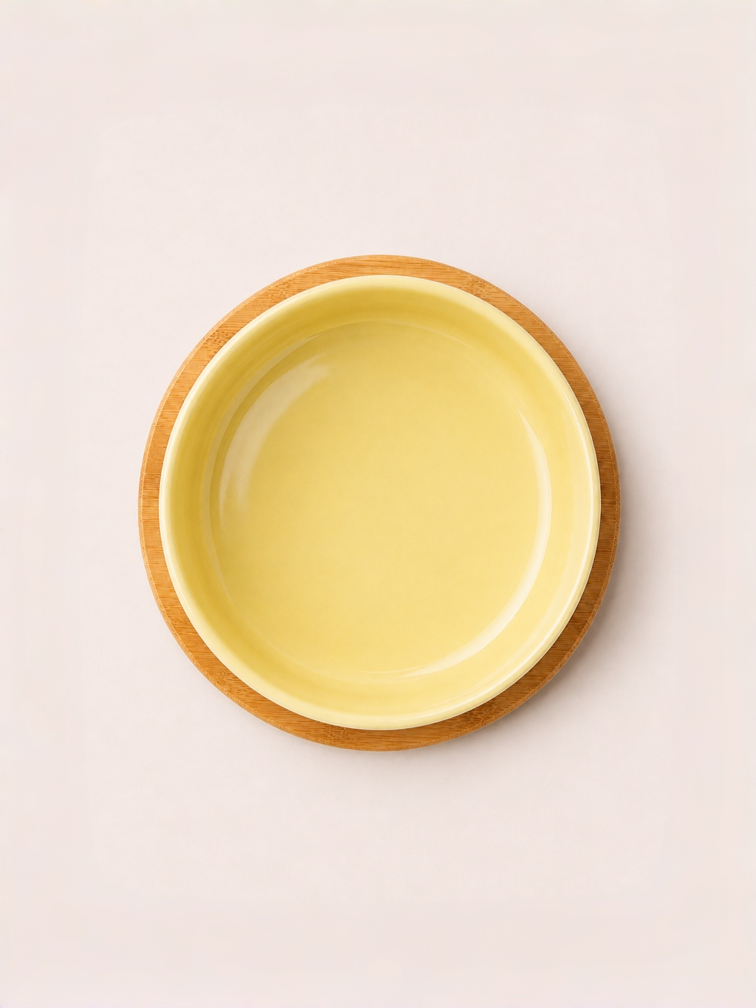 Classic Double Ceramic Pet Bowl Set with Wooden Tray